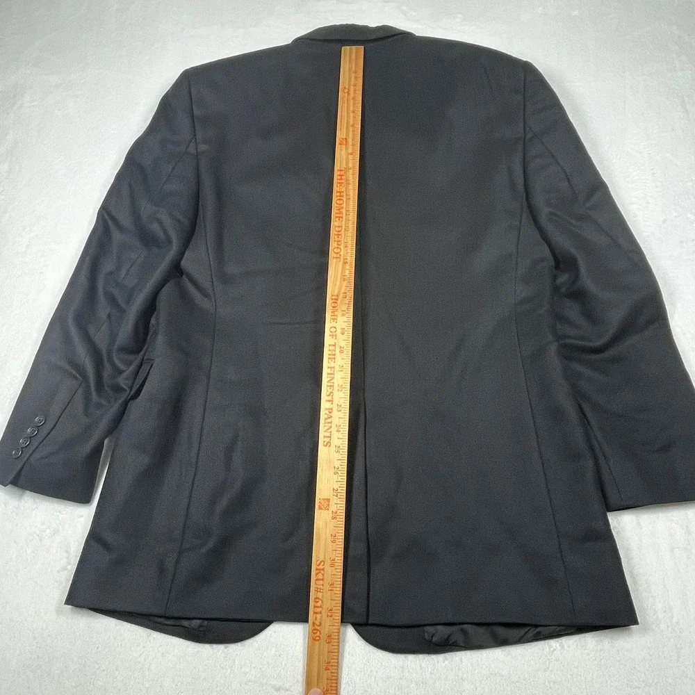 Jos A Bank Signature Collection Silk Camelhair Blazer Mens 44L Black Herringbone